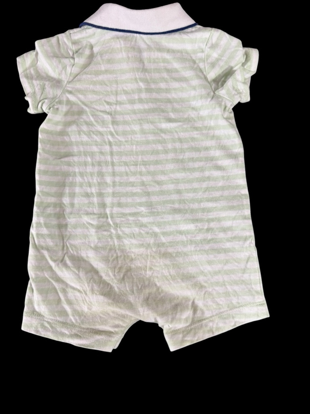 Little Me Green & White Striped Golf Embroidered Polo One-Piece - Picture 2 of 4